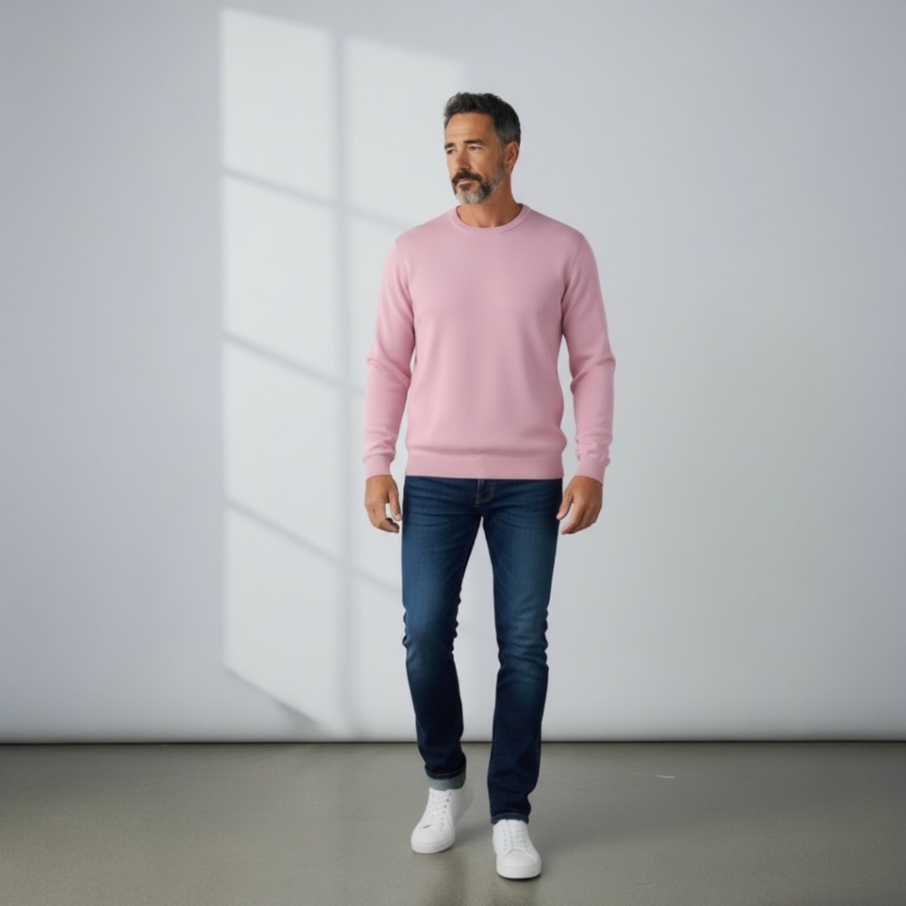 Club Room Men's Pink Crew Neck Sweater Size M Classic soft knit Pullover - NWT